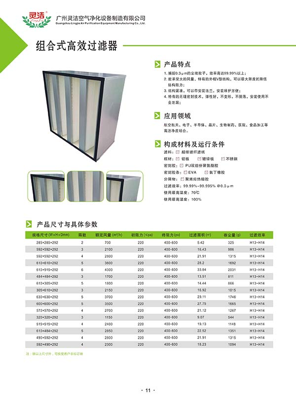 大風(fēng)量高效過(guò)濾器