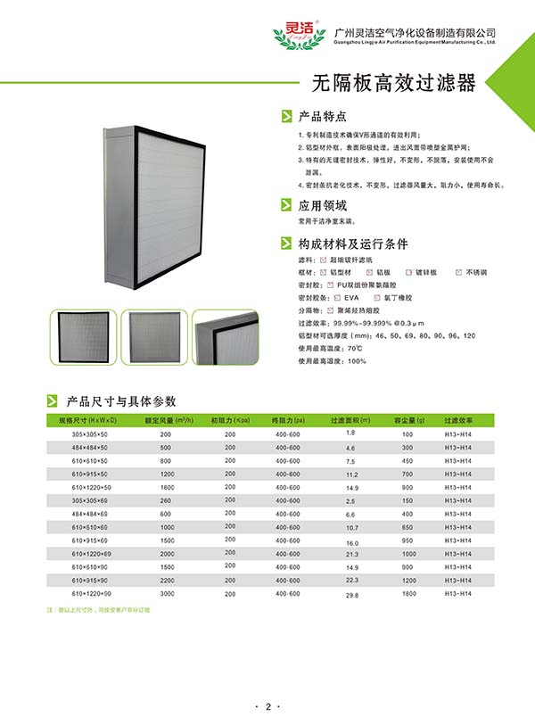 萬(wàn)級(jí)/百級(jí)/千級(jí)潔凈棚高效過(guò)濾器